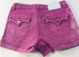 Girls YASO Jean Shorts Pink Purple Tie Dyed Shorty Denim Distressed Sz 14 - $23.00