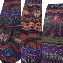 Dem Crazy Vintage Tie Native Wolf 1999 D C Enterprises Southwest Wolves - £15.78 GBP