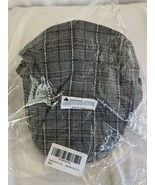 Newsboy Hat FLAT TOP GRAY Plaid - £11.77 GBP