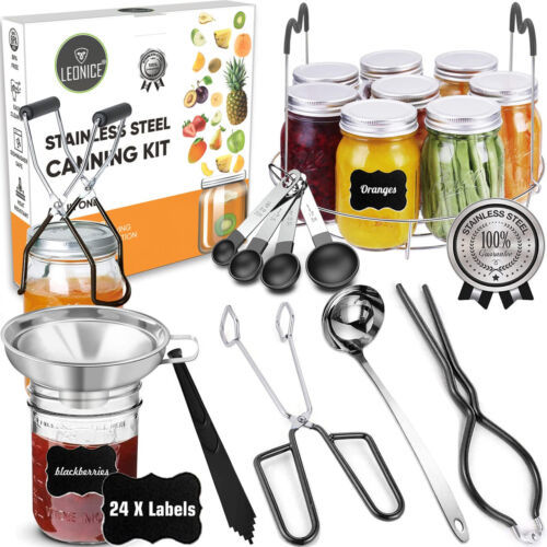 Canning Supplies Starter Kit, Stainless Steel Canning Set Tools: Rack, L... - $120.68