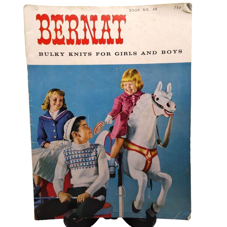 Vintage Knit Patterns and Instructions, Bernat Bulky Knits for Girls and Boys - £12.24 GBP