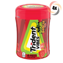 4x Bottles Trident Vibes Sour Patch Kids Redberry Flavor Gum | 40 Pieces Each - $28.18