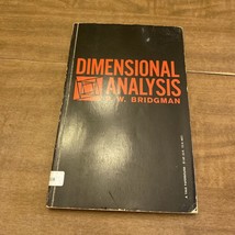 Dimensional Analysis P.W. Bridgman, 1963 - £14.17 GBP