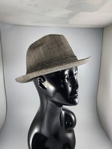 Vintage Dobbs Fifth Avenue Fedora Tweed Houndstooth Wool Hat USA 7 1/4 - £22.20 GBP