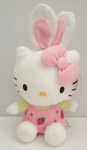 Sanrio 11&quot; Hello Kitty Plush Stuffed Easter Rabbit Bunny Strawberry - £15.52 GBP