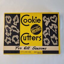 Vintage Veritas For All Seasons Tin Metal 12 Cookie Cutters Fun Shapes #... - $7.65