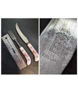 Royal Crown Derby Posies Replacement  Fruit Forks Knife Porcelain Handle... - $29.77 CAD
