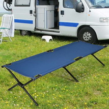 Adults Kids Folding Camping Cot-Blue - £64.15 GBP