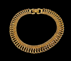 Vintage Bergere Chunky Cleopatra Egyptian Collar Chain Necklace Signed MCM - £36.96 GBP