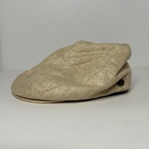 EPOCH Beige Flat Cap Size S/M Gatsby Golf Summer Cabbie Newsboy Linen - $18.73