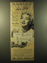 1949 Max Factor Pan-Stik Make-up Ad - Ann Sothern - It's simply amazing!  - $18.49
