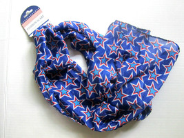 Blue BRIGHT Fashion SCARF W/ Blue, Red, &amp; White STARS 63&quot; x 14&quot; Brand NEW! - £6.18 GBP