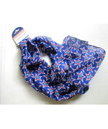 Blue BRIGHT Fashion SCARF W/ Blue, Red, &amp; White STARS 63&quot; x 14&quot; Brand NEW! - £6.18 GBP