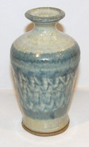 LOVELY SIGNED ALATORIA MISSOURI ART POTTERY BLUE CREAM DRIP GLAZE 6 1/4&quot;... - £45.25 GBP