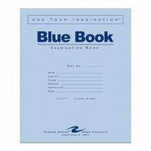 Lot of 12 Roaring Spring Exam Blue Book 8 leaves 16 pages  Stapled 8 1/2... - $8.99