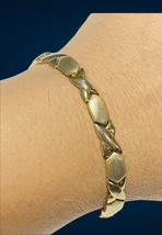 vintage gold over sterling XOXO bracelet 7” Signed FAS - £51.95 GBP