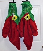 2 Plush Red Chili Pepper Halloween Bunting Costumes NWT 0-6 months Twins - £7.58 GBP