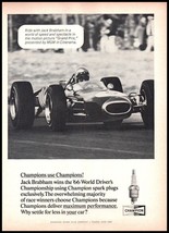 1967 Champion Spark Plugs Grand Prix Racing Race Car Vintage Print Ad Wa... - $10.97