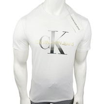 Nwt Calvin Klein Msrp $51.99 Men&#39;s White Gold Crew Neck Short Sleeve T-SHIRT L - £14.70 GBP