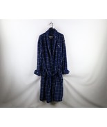Vintage Tommy Bahama Mens L / XL Faded Plush Fleece Belted Bath Robe Blu... - $49.45