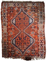 Handmade antique Oriental rug 2.8&#39; x 3.7&#39; (87cm x 114cm) 1900s - 1C810 - $12,202.66 MXN
