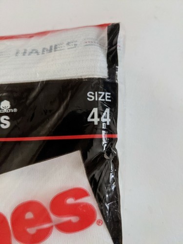 Vintage 1987 Hanes Weiße Unterwäsche 100% Baumwolle 3er Pack Größe 44 NEU USA Item image 2