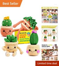 Beginner Cactus Crochet Kit: Easy Video Tutorials, 4 DIY Projects for Al... - $52.42
