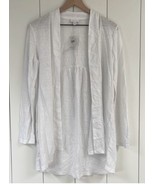 New! J. Jill Love Linen Sweater Sz Small Open Front Cardigan White Thin ... - £27.15 GBP