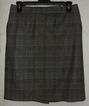 Excellent Womens J.Crew Wool / Cashmeme Dark Gray Plaid Lined Skirt Size 2 - £26.12 GBP