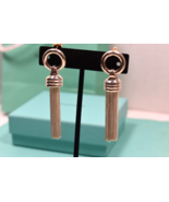 Tiffany & Co Tassel Earrings Silver 2" Dangle RARE Vintage 18K Backs & Posts Box - $850.25