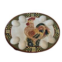 Large Deviled Egg Plater Bella Casa By Ganz VTG Rooster Hen Chicken Kitc... - $15.83