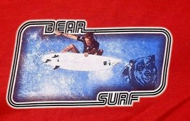 Bear Surfboards Mens Size Medium Red Logo T-Shirt North Shore 1990&#39;s Surf Wave - £17.89 GBP