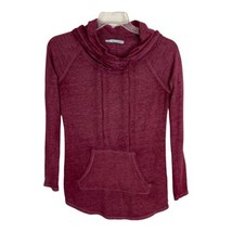 Maurices Womens Shirt Size XS Maroon Hoodie Pullover Pockets Tie Norm Core - £16.66 GBP