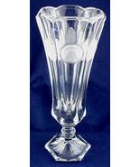 Fostoria Clear Coin Glass 8&quot; Vase Scalloped Rim Frosted Coins - $141.72 MXN