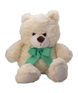 Animal Adventure 2018 Cream White Teddy Bear Teal Green Bow Plush Stuffe... - £9.63 GBP
