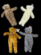 Cuddly Cousins Teddy Bear Lot 20&quot; Plush Toy Brown Grey Beige 4 Total - £15.44 GBP