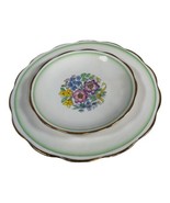 ROYAL ALBERT Floral Bouquet 1930s Crown China Bread + Salad Plate Bone C... - $26.17