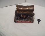 Vintage Banthrico Covered Wagon Coin Bank Cicero IL Federal Savings w/key - $19.79