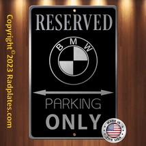 BMW Parking only 8&quot;x12&quot; Brushed Aluminum and translucent Classy Black sign - £15.36 GBP