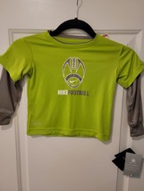 Toddlers 2T Boys Nike Football Shirt BNWT $26 Green/Grey L Sleeves Dri Fit - £14.35 GBP