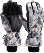 Women&#39;s Insulated Winter Snow Ski Waterproof Gloves Gray Black Size Large - $16.09 CAD