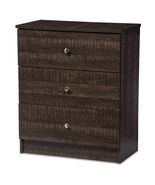 3-Drawer Storage Chest Dresser Modern Contemporary Espresso Brown Wood - $145.97