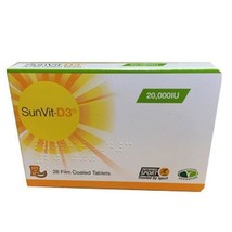 SunVit-D3 Vitamin 20000IU Film Coated Tablets x 28 - $189.12 MXN