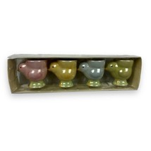 2003 Pottery Barn 4pk Easter Chick Iridescent Egg Cups Ceramic Multicolo... - $27.72