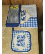 New 4pc Kitchen Towel Set With Original Tags And Packaging. Blue &amp; White... - $25.71 CAD