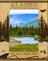 Alaska Ports of Call Laser Engraved Wood Picture Frame Portrait (5 x 7) - $30.99