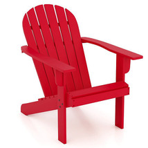 Acacia Wood Lounge Patio Adirondack Chair with Inclined Seat-Red - Color: Red - $2,783.74 MXN