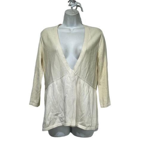 Primary image for J. Jill Women’s Silk Blend Ribbed V-Neck Button Front Peplum Cardigan Size S