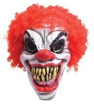 Mens Horror Clown Foam + Red Hair Rubber Masks Male One Size - £15.87 GBP