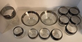 Lot Of 12 Vintage Dorothy Thorpe Pieces Glasses Pitcher Creamer Bowls MCM - £54.18 GBP